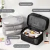 Fashion Transparent Mesh Travel Cosmetic Bag Storage 1/2/3 layer Toiletry Bag Large Capacity Make Up Organizer Bag Women's 5