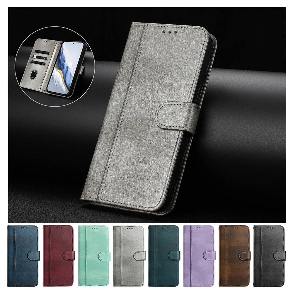 Vintage Leather Flip Phone Wallet Case with Stand Cover