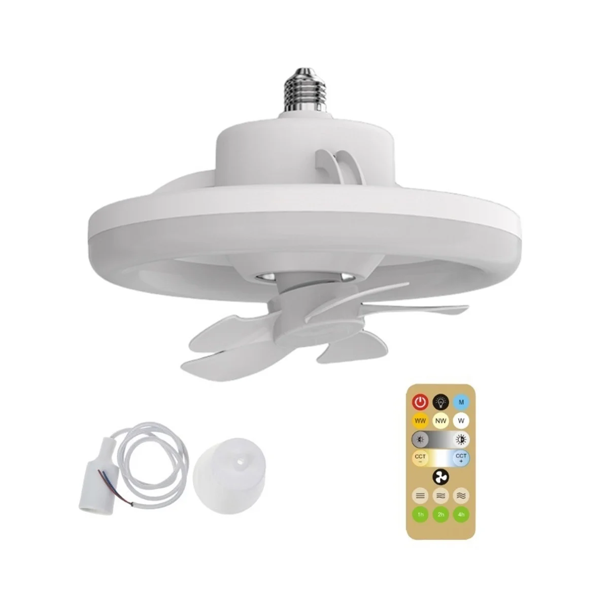 

48W Ceiling Fan with Lighting Lamp E27 Base with Remote Control for Bedroom Living Home Silent Lamp Wire