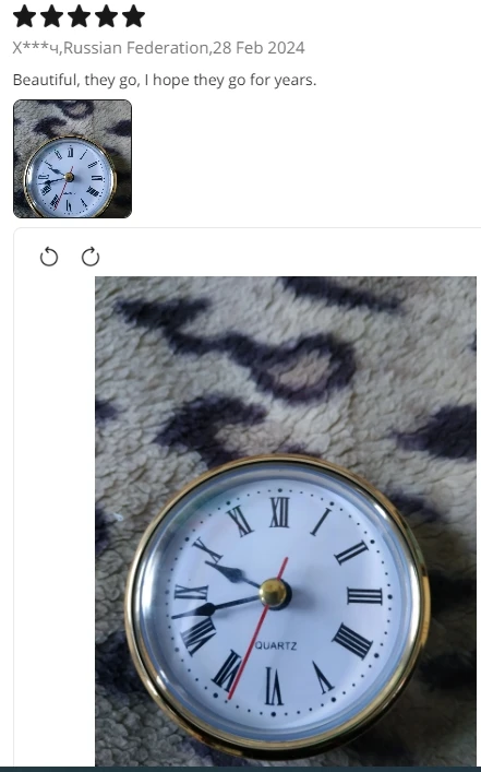 Classic Clock Craft Quartz Movement 2-1/2" (65mm) Round Clocks Head Insert Roman Number Mayitr Little clock Wall Clock Movement Quartz Clock Movement