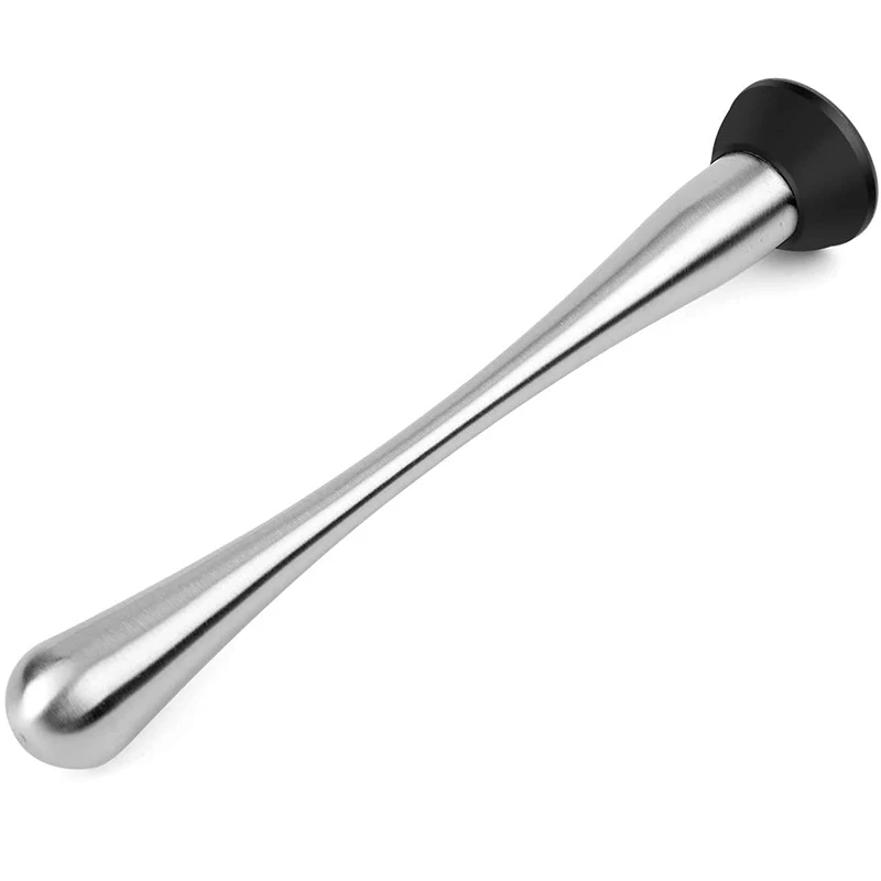 Bar Tools Cocktail Muddler Professional Stainless Steel Ice Pestle Grooved Spiky Nylon Head Muddle Mix Homemade Drinks Mojito