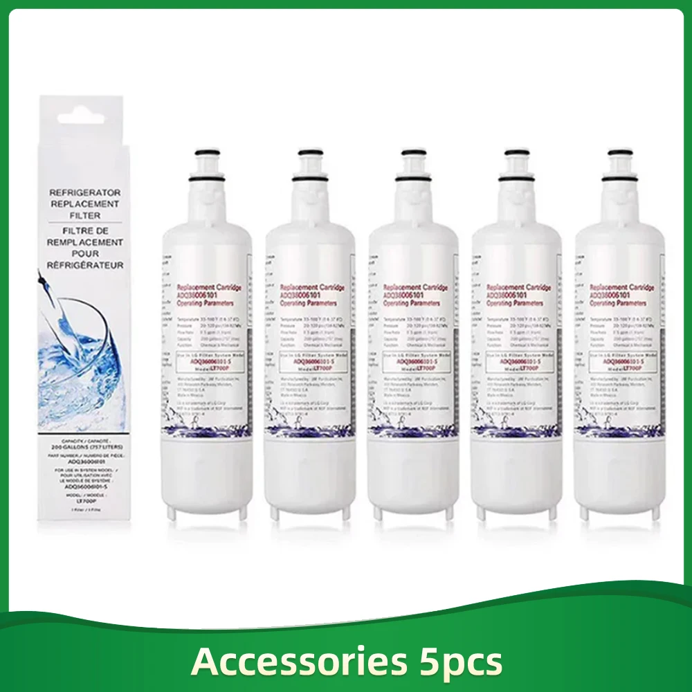 Long Lasting LG LT700P Fridge Water Filter Replacement Compatible with LFXS30766S ADQ36006101 Kenmore