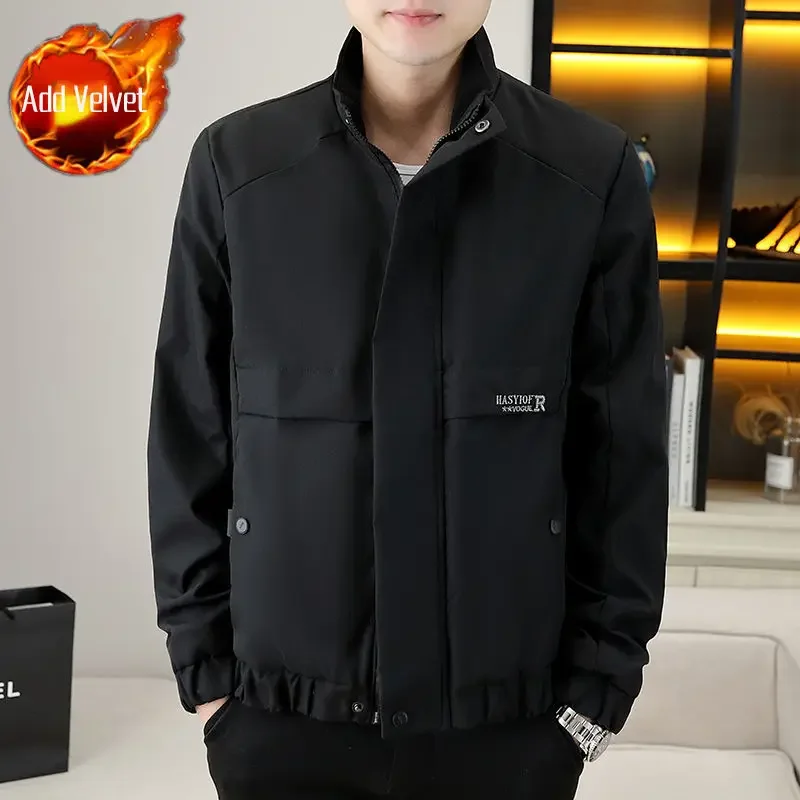 thumbnail image 1 of Chaquetas acolchadas para hombre, color caqui y terciopelo, abrigo acolchado para hombre, parkas de invierno 2024, ropa de abrigo moderna vintage de alta calidad, novedad y, 1 of 5