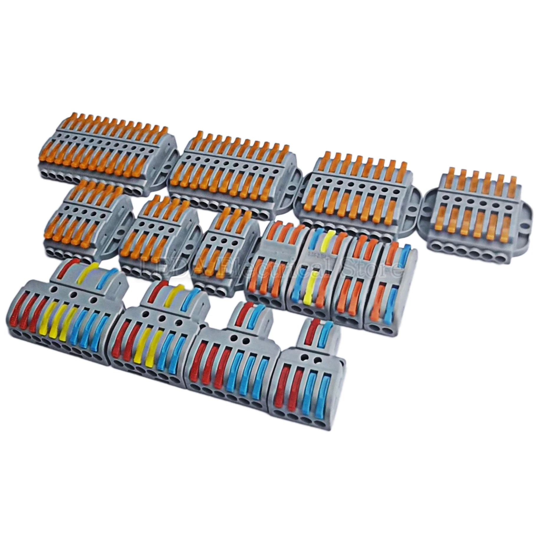 

5Pcs Wire Connector PQ-212 PQ-213 PQ-215 Compact Wiring Conductor Terminal Block With Lever 0.08-2.5mm2 PQ-222 218 SPL-2 3