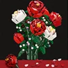 Creative Red Rose Vase Plants Model Building Blocks Moc Romantic Classic Flowers Bouquet Potted Bricks Toys Valentine's Day Gift 3