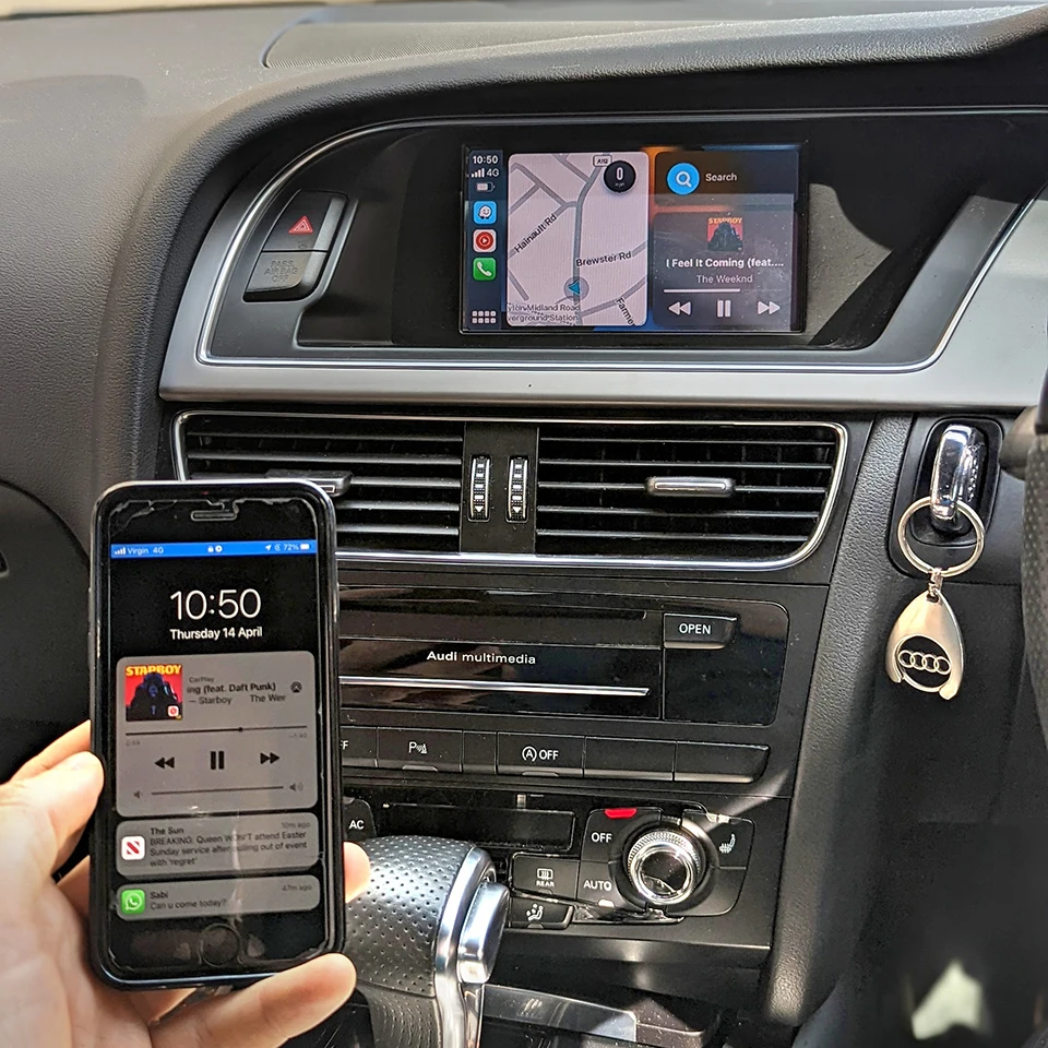 Wifi Wireless Apple Screen Mirror Car Play Solution Per Audi A4 A5 Q5 B8 No Mmi 2010-2016 Con Usb Play Android Auto