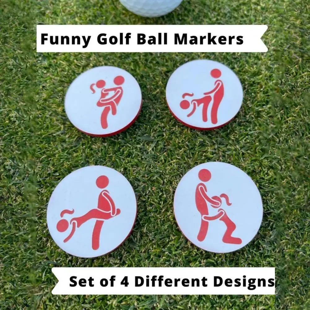 4Pcs/Set Position Marker Tools Easy to Install Golf Ball Markers Innovative Wooden Golf Ball Markers