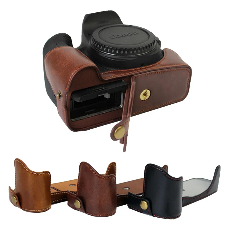 Custodia Per Fotocamera Portatile In Pelle Pu Per Canon Eos 5Diii 5Div 5Dsr 5 D3 5 D4 5D Markiii Iv Mezza Custodia Con Apertura Della Batteria