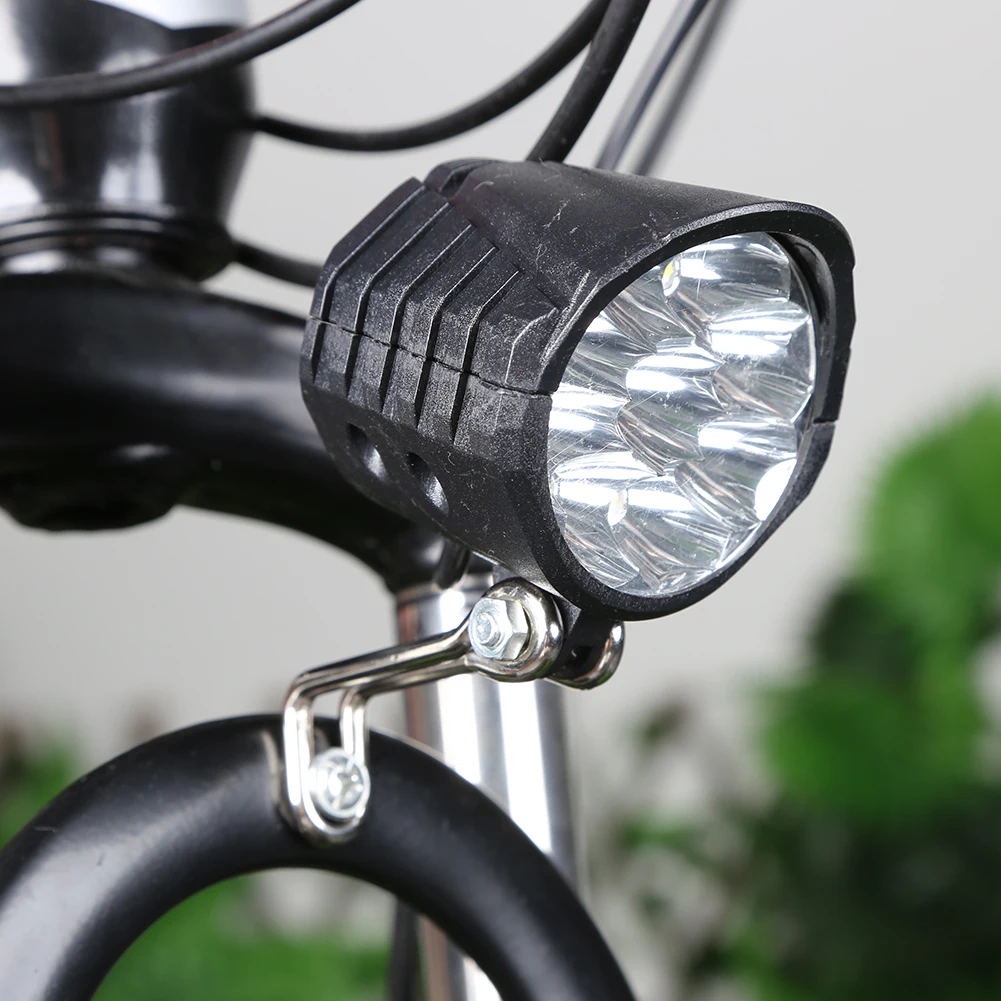 Electric Scooter Accessories Electric Bike Accessories Electric Bike Lights 36V 48V 60V Electric Bike Headlight Horn 18W 9 LED Electric Scooter LED Front Light Waterproof Motorcycle E-Bike Flashlight