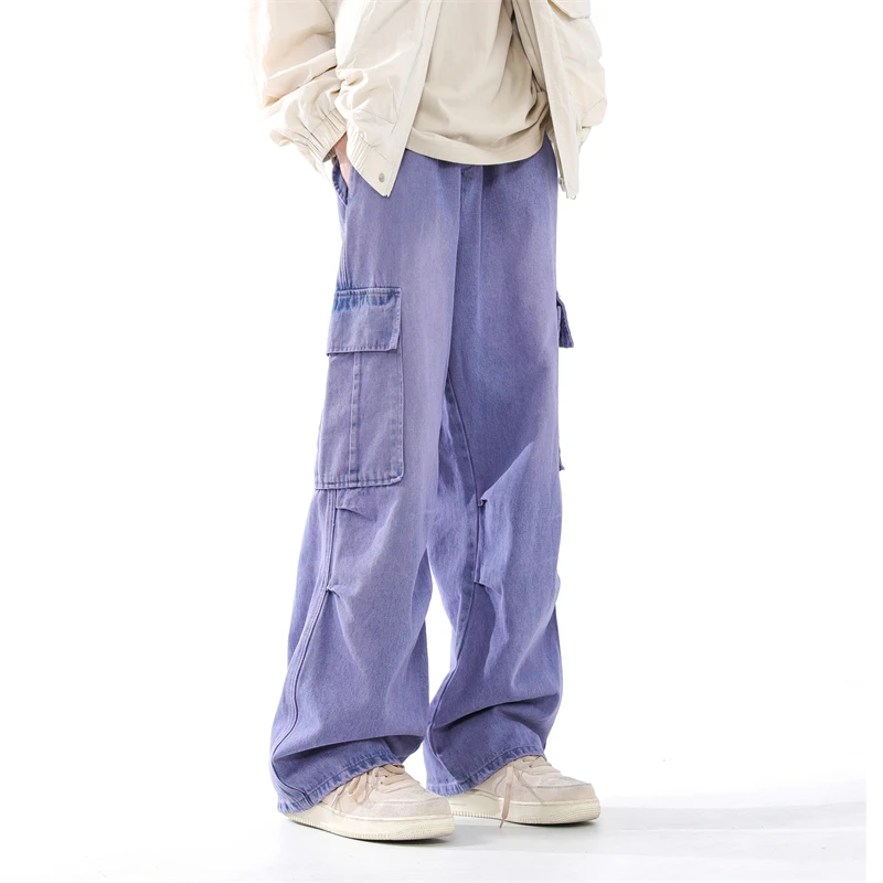 

Korean Popular Clothes Wide Leg Jeans Cargo Pants Men Loose Trousers New Rock American Vintage Baggy Man Men's Clothing