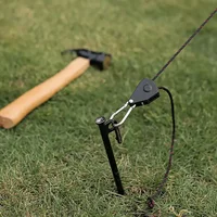 Outdoor Camping Tent Tie Down Rope Heavy Duty Tightener Fastening Wind Rope Buckle Pulley Ratchet Awning Rope Hook Adjustable 2