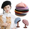 Wool Berets French Artist Style Warm Winter Beanie Hat Women Girl Retro Plain Beret Solid Color Elegant Lady Comfortable Caps 2