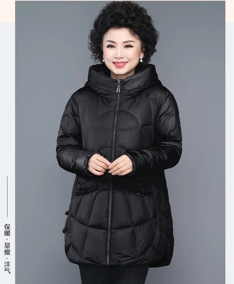 L-5XL Middle Aged Mother Winter Down Cotton Jacket New