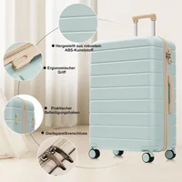Ensemble de valises, tailles M-L-XL, valises rigides en ABS, ensembles de valises durables, valises avec roulettes pivotantes et serrure TSA, gris vert 3