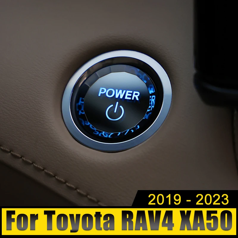 

For Toyota RAV4 XA50 2019 2020 2021 2022 2023 RAV 4 Hybrid ABS Car Engine Push Start Stop Button Ring Cover Case Trim Sticker