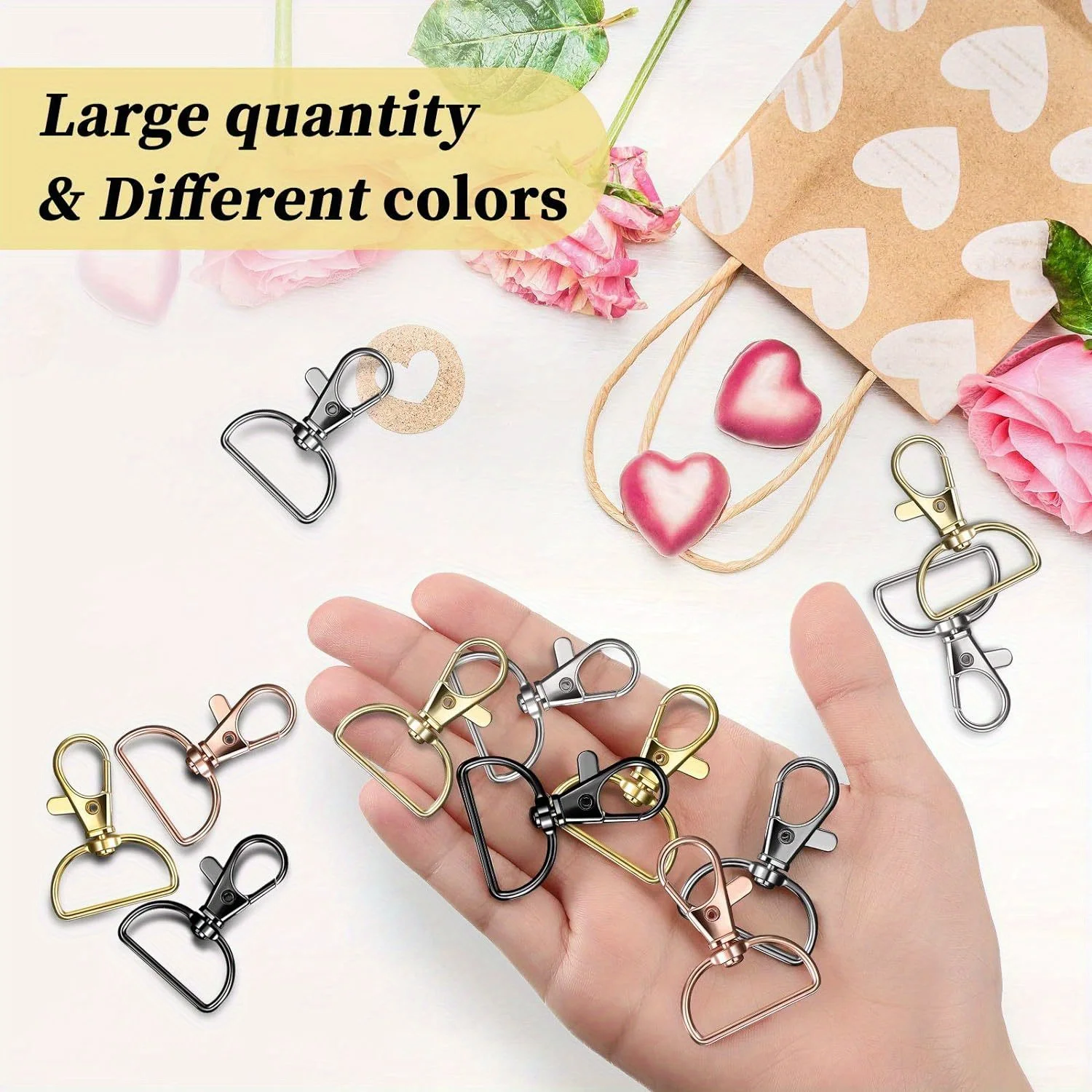 Swivel Clasp Lanyard Snap Hooks 10pcs Keychain Clip Hook Metal Lobster Claw Clasps for Lanyard Key Rings Crafting Purse
