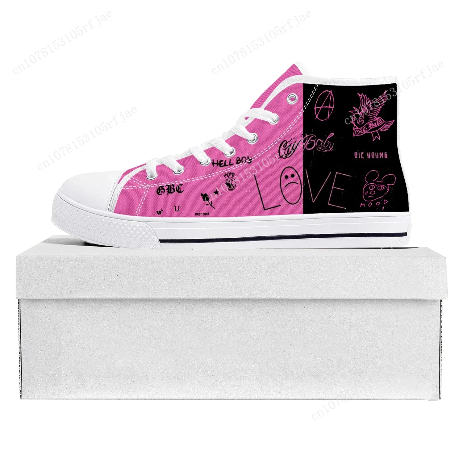 Hot Hip Hop Rapper Lil Peep High Top High Quality Sneakers Mens Womens Teenager Canvas Sneaker Casual Couple Shoes Custom Shoe 4