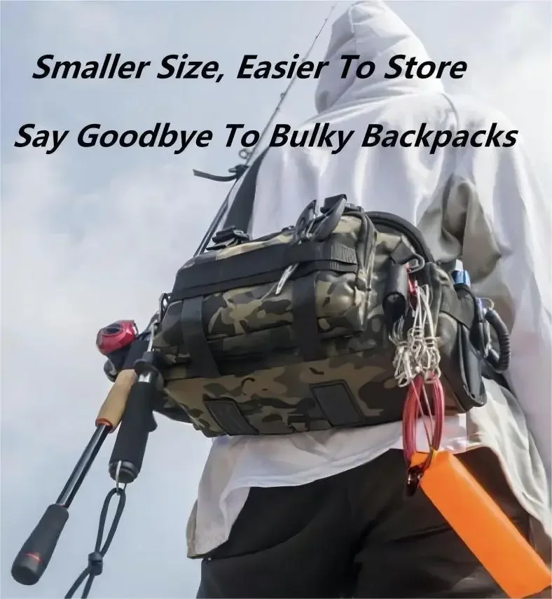 

Outdoor Waterproof Large Capacity Fishing Bag, Multifunctional Lure Waist Pack, Outdoor Shoulder Bags, Carp Fishing Tackle