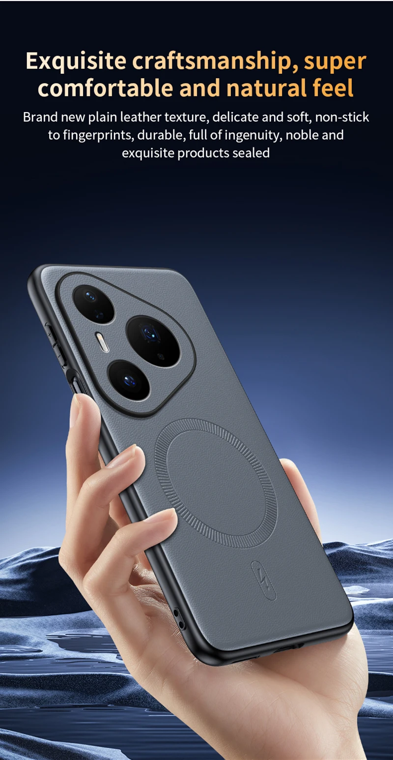 Für Huawei Pura 90 Pro Max Hülle Magnetische Leder-Schutzhülle für Huawei Pura 90 Pro Max Anti-Fingerabdruck Rutschfeste PC+TPU-Hülle – Detail 14