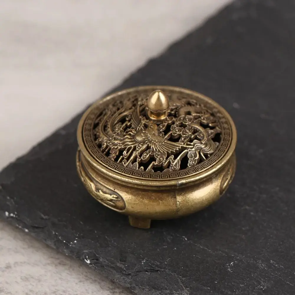 Lotus Incense Censer - Elegant Sandalwood Alloy Home & Office Decor Burner
