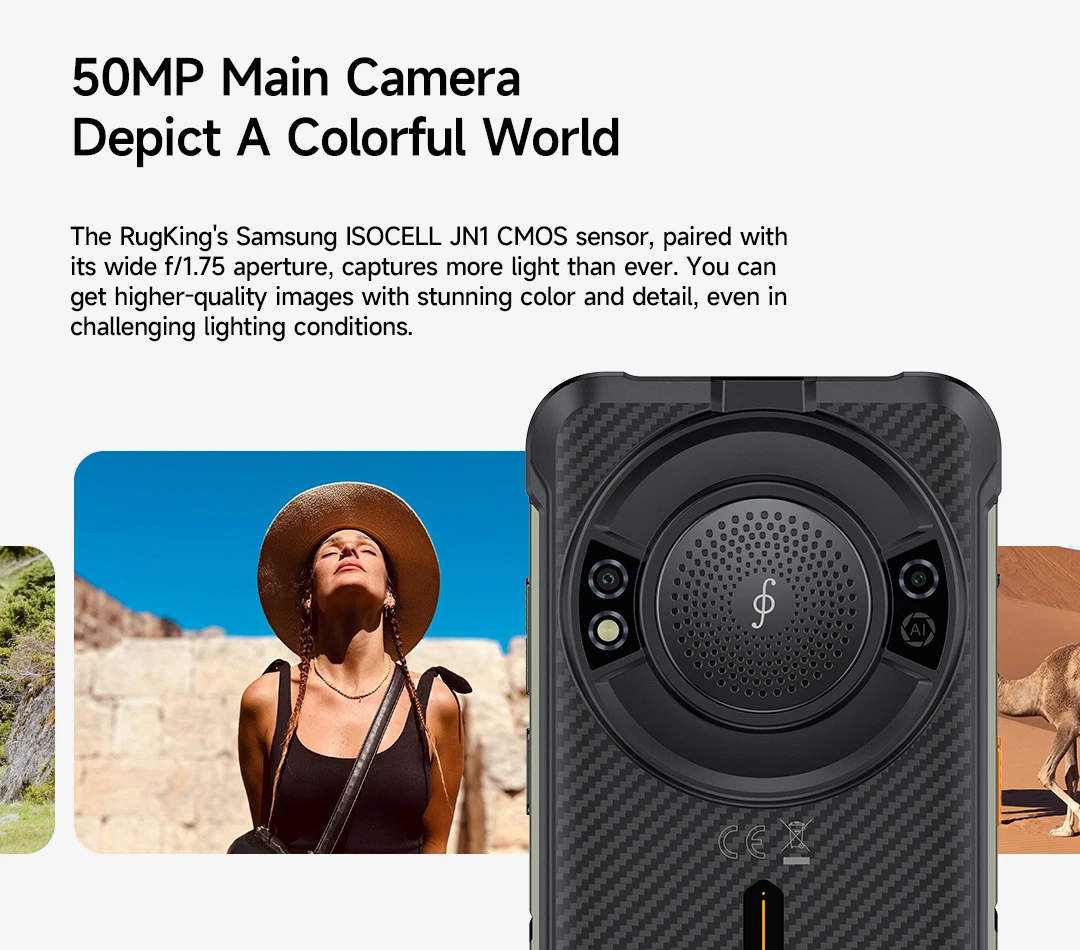 Ulefone RugKing 4G Rugged Phone Android 15 Up to 16GB+256GB AI Smartphone 9600mAh Waterproof 5.99" 50MP NFC Global Version 126dB