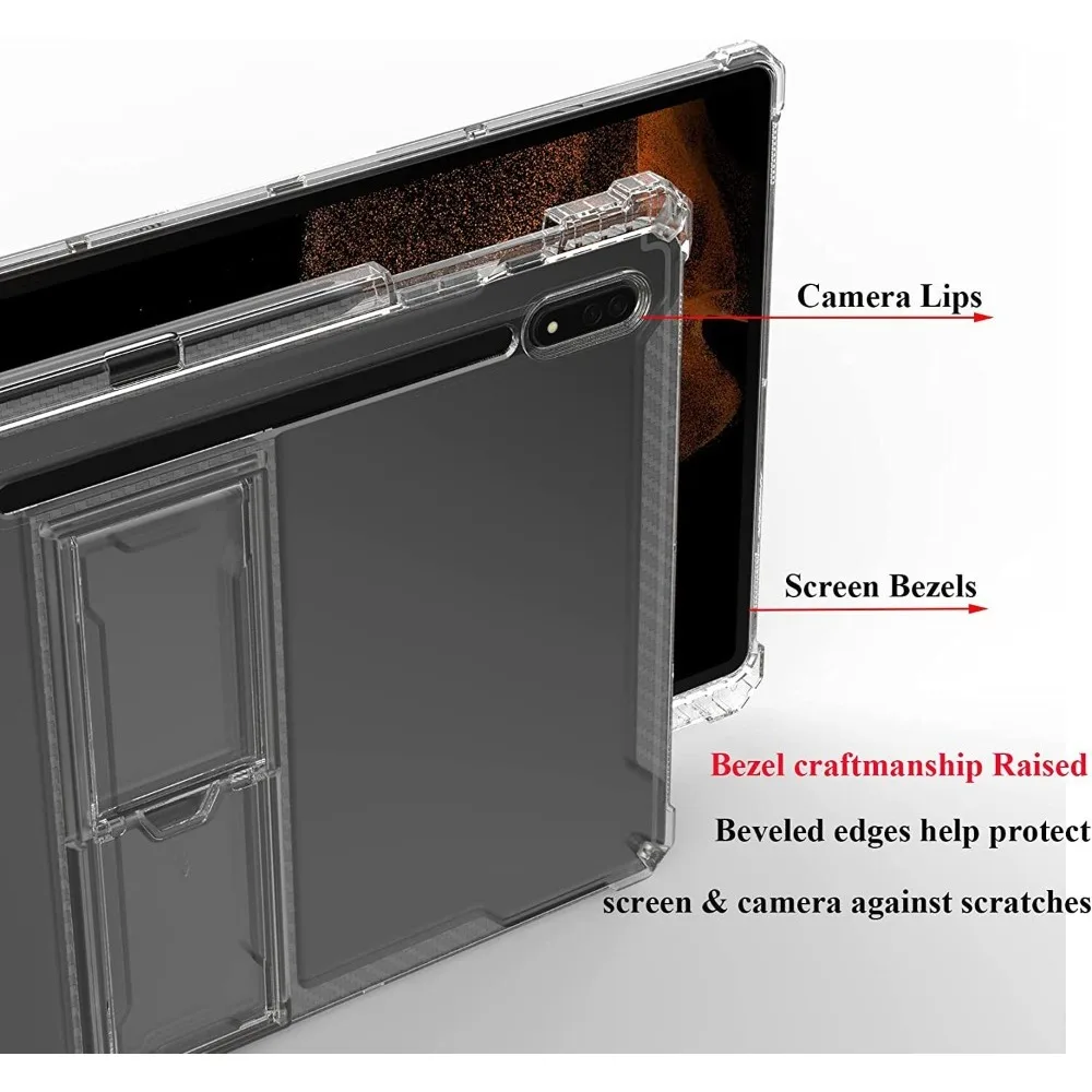 TPU Case For Samsung Galaxy Tab S9 S8 Plus 12.4 PC Stand Cover For Galaxy S7 PLUS FE 12.4 Tab S6 Lite 10.4 S9 11" A8 10.5 Funda_voghion.com
