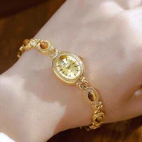 Oval Gold Women Watches Luxury Brand Dress Casual Quartz Small Dial Ladies Wrist Watches Rhinestone Gold Watches for Women 2025 1