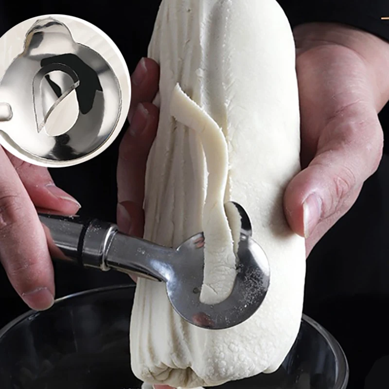 Sliced Noodles Knife 304 Stainless Steel Manual Dough Cutter Manual Wide Mouth Noodle Cutters Cooking Pasta Tools Kitchen Gadget
