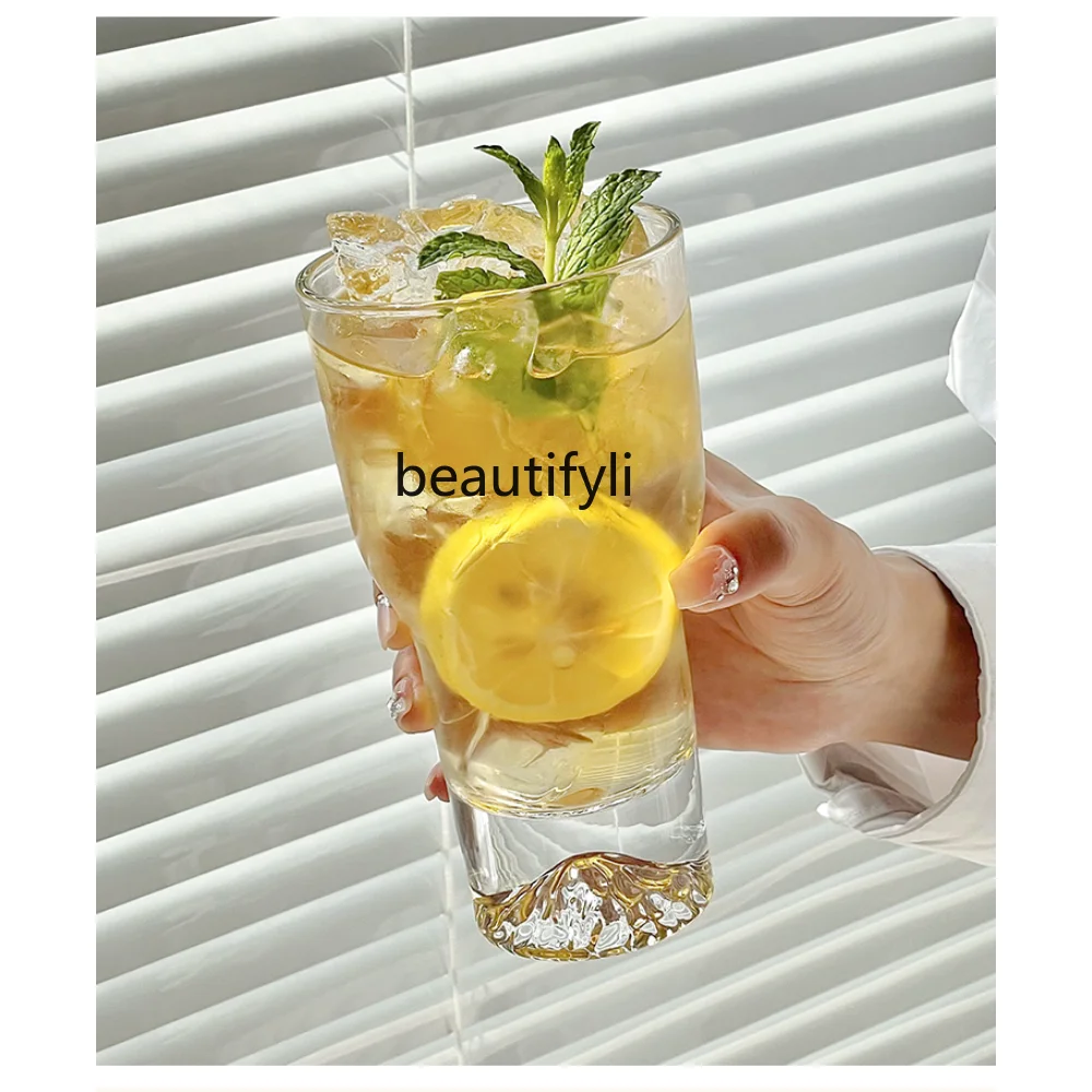 

yj Household Drinking Glass Cup High-Grade Summer Cold Drink Fruit Tea Cup