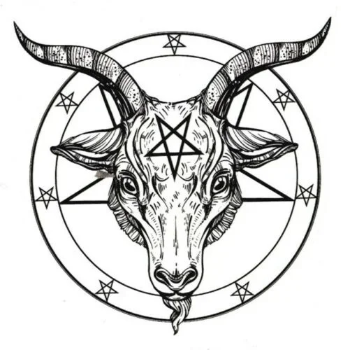 For BAPHOMET VINYL STICKER PENTAGRAM SATANTIC OCCULT CHURCH OF SATAN GOAT GOTH