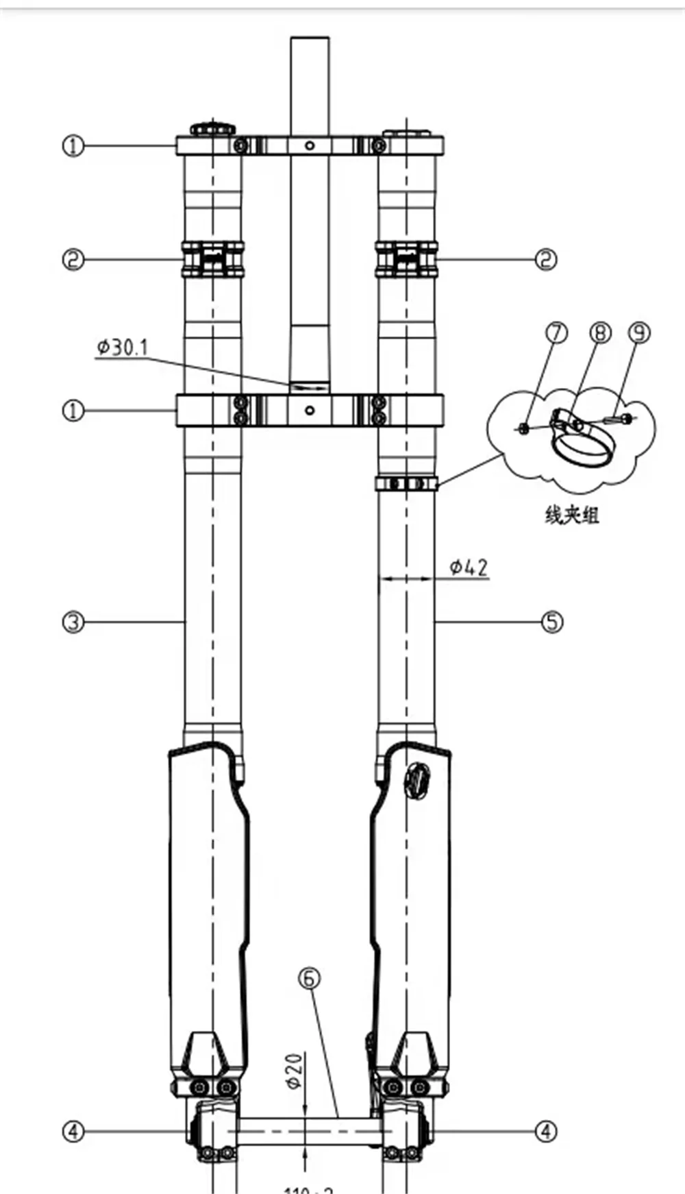 Description Picture 3 of itemKKE Front Suspension Fork 26 27.5 29 Inch for MTB Sur-ron Stealth Bomber eBike 110mm x 20mm
