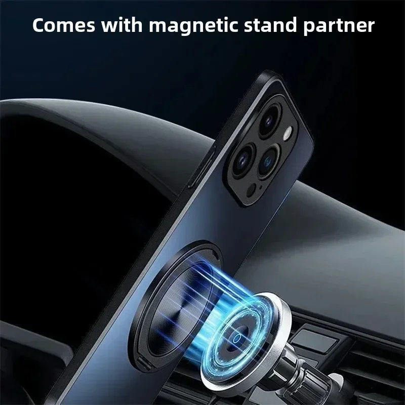 Premium Metal Magnetic Ring Holder Back Cover with Stylus Protector
