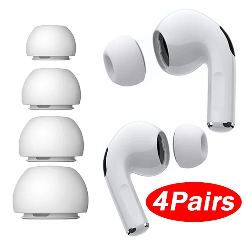 

4 Pairs Ear Tips Soft Silicone for Airpods Pro 1/2 Gen Protective Earbuds Cover Ear-pads for Air Pods Pro 2 Earcap Accessories