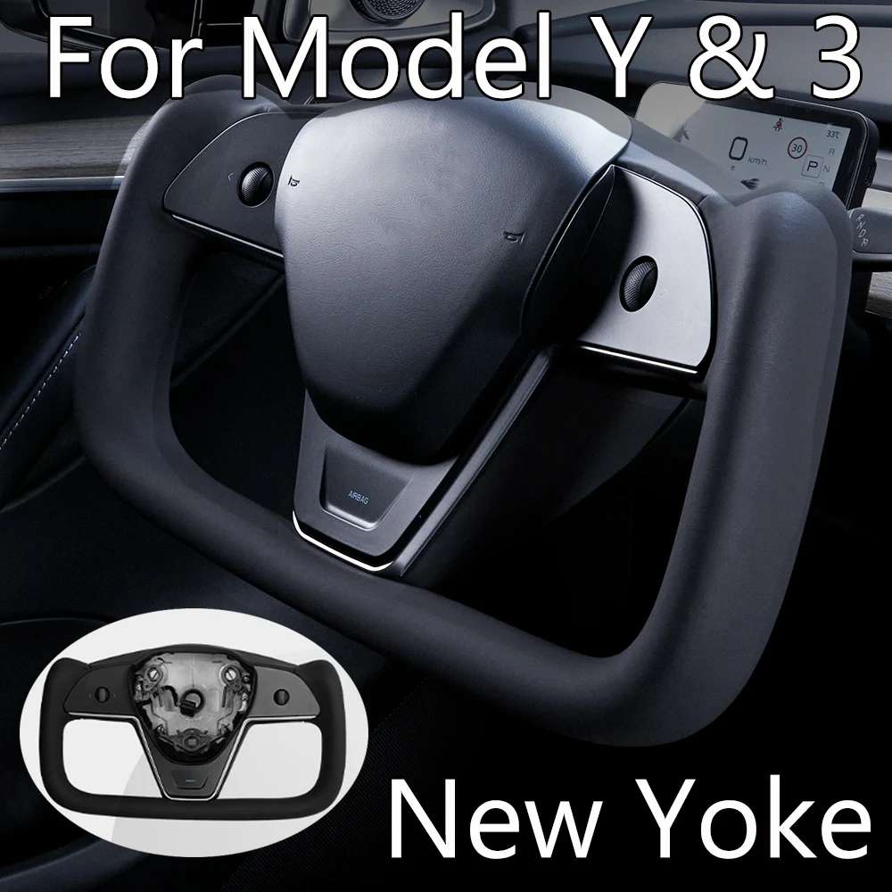 

NEW Yoke Steering Wheel for Tesla Model 3/Y 2017-2023 Car Accessories Carbon Fiber With Heating Function