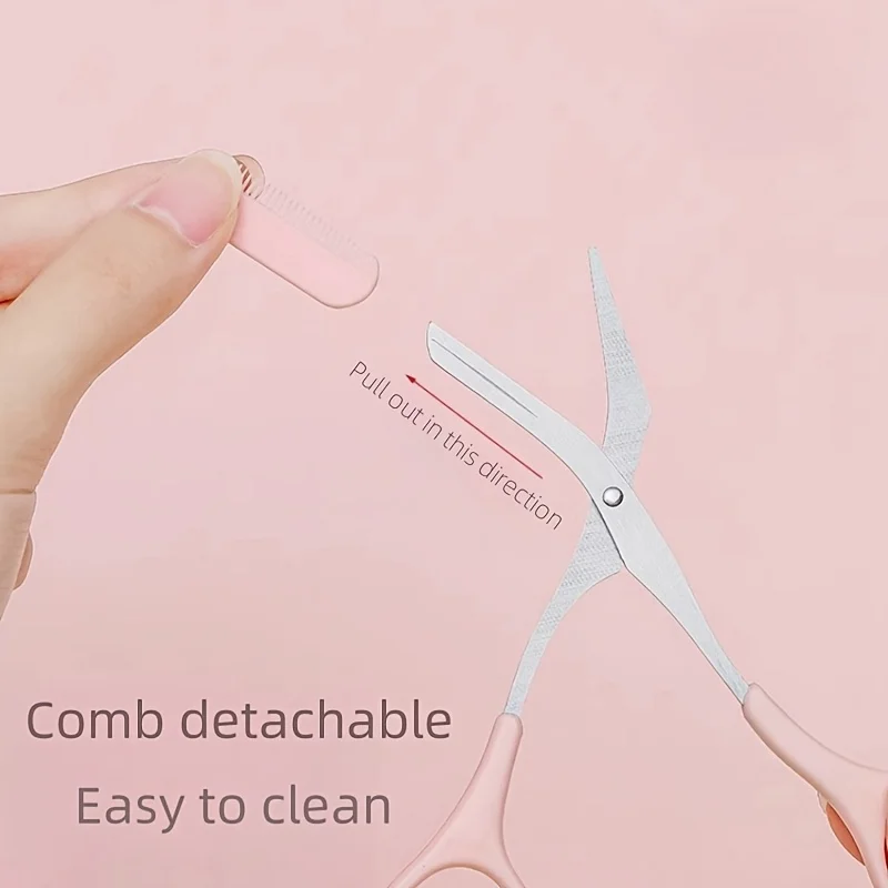 Precision eyebrow trimmer scissors with comb - a scratch free hair removal and shaping tool suitable for both men and women 2