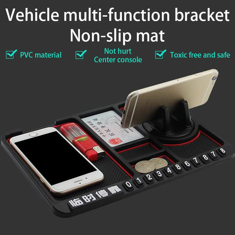 Car Interior Accessories Car Dashboard Anti-Slip Mat Auto Phone Cushion PVC For Mobile Phone Bracket Navigation Storage Cushion