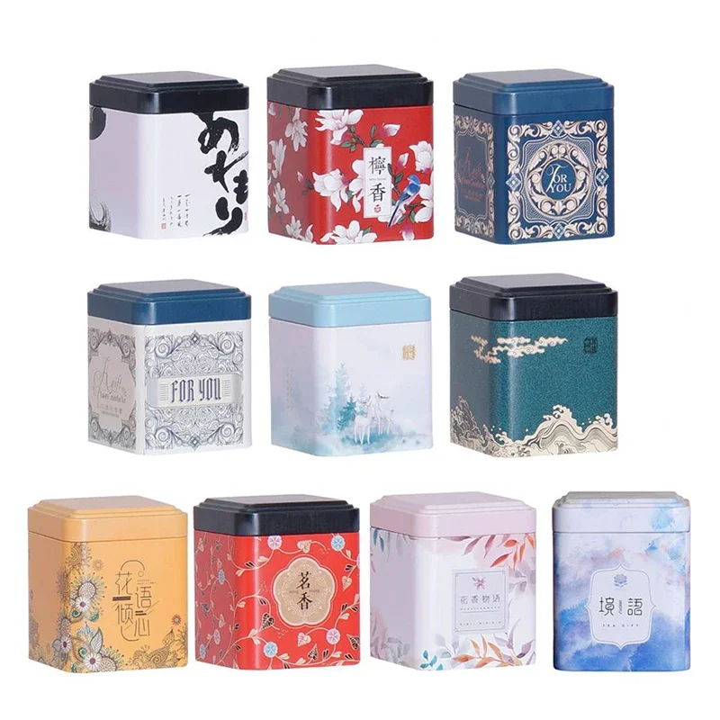 

Portable Metal Tea Can Reusable Moisture-proof Tea Containers Smooth Edge Mini Tea Storage Box Wide Application Jars