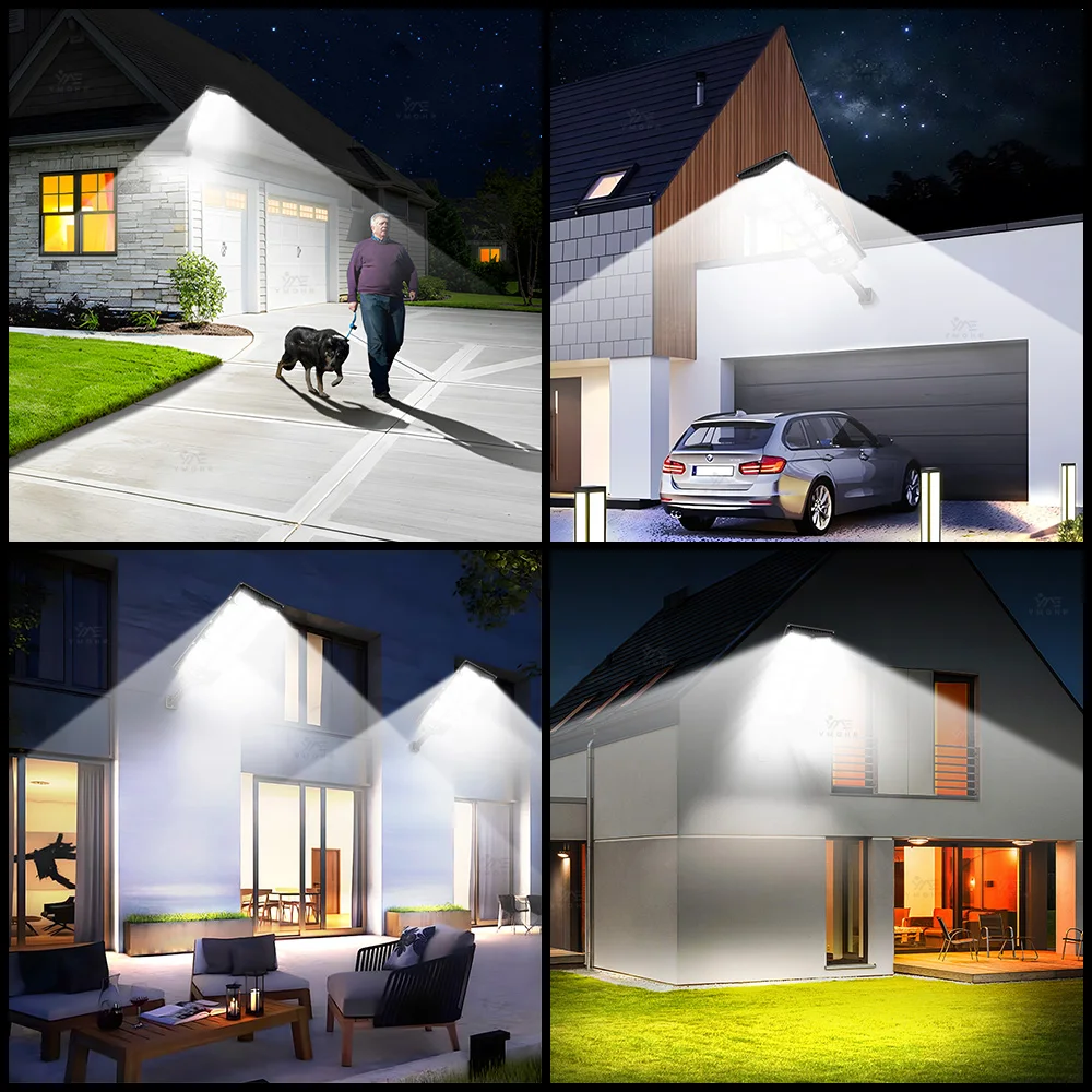 High-Efficiency Monocrystalline Solar Outdoor Waterproof Wireless Wall Lamp with 3 Lighting Modes