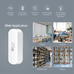 Zigbee Tuya Living Room Bedroom WiFi Temperature Humidity Sensor Office Smart Notification Push Alarm Home Intelligent Supplies