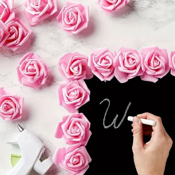 100PCS Artificial Rose Flower Heads, Real Looking Foam Roses for DIY Wedding Baby Shower Centerpieces Party Home Decorations 6