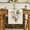 Passover Unleavened Bread Wine Linen Table Runner Jewish Holiday Decor Candelabra Kitchen Dining Table Runner Home Table Decor 2