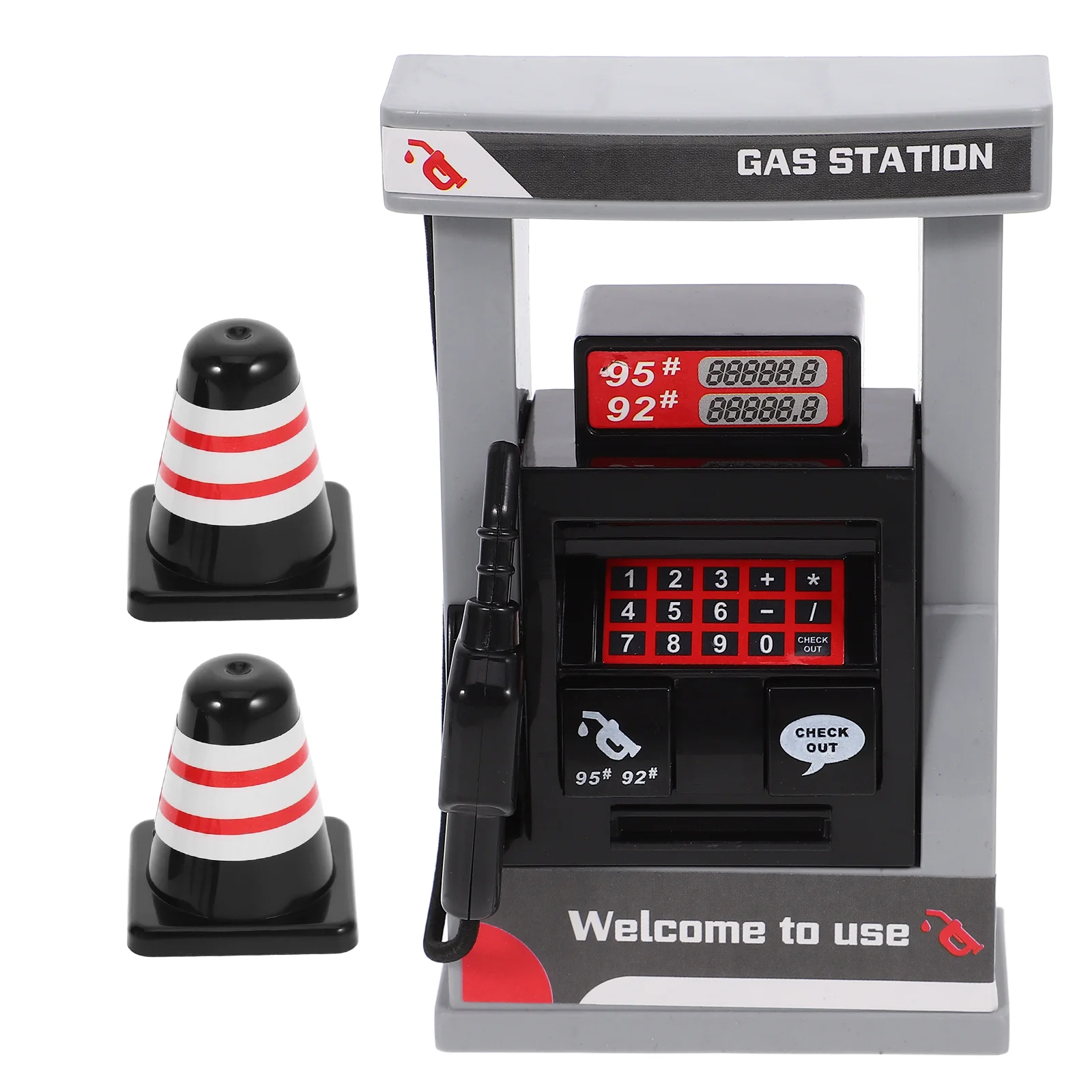 2 Pcs Simulation Gas Station Toys Realistic Design Kids Educational Plaything Safe Material Miniature Gas Station Model Pretend