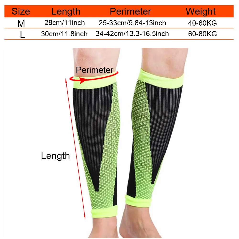 1 Pair Sports Calf Compression Sleeves Basketball Volleyball Men Support  Calf Elastic Running Football Sport Cycling Leg Sleeve