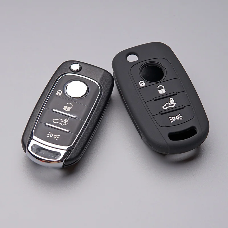 Silicone key FOB Shell Cover Case Protect skin holder For FIAT TIPO Toro 500X nuovo grazie Remote keyless 3 4 button accessories key case cover car key shell