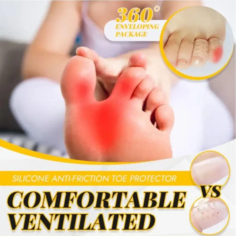 10pcs Toe Protector Thumb Care Silicone Soft Breathable Foot Corns Blisters Toe Cap Cover Finger Protection Relief Pains