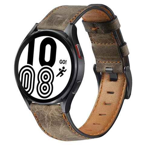 Leather band for Samsung Galaxy watch 4/classic/Active 2 46mm/42mm/40mm/44mm 20mm 22mm bracelet Amazfit GTS 2/2e/3 strap
