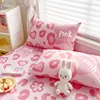 Pink Leopard Print Fitted Sheet Cheetah Bedding 3pcs for Kids Teens Girls Adults Room Decor,Wild Animal Skin Texture Bed Cover 3