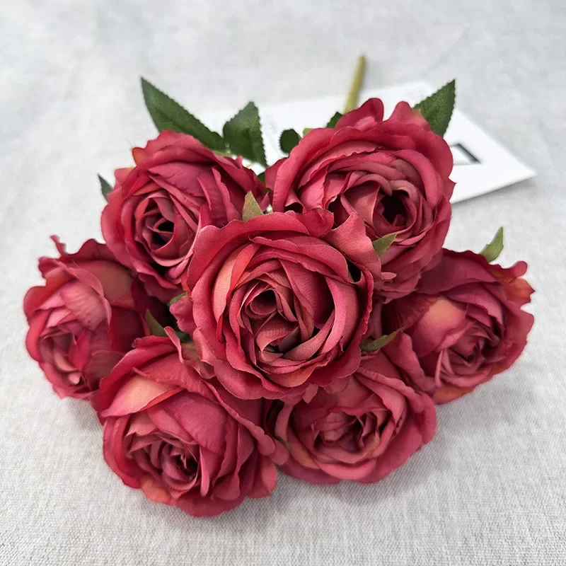 Elegant Pearl Rose Artificial Flower Bouquet - Wedding & Valentine's Day Decoration Ornament
