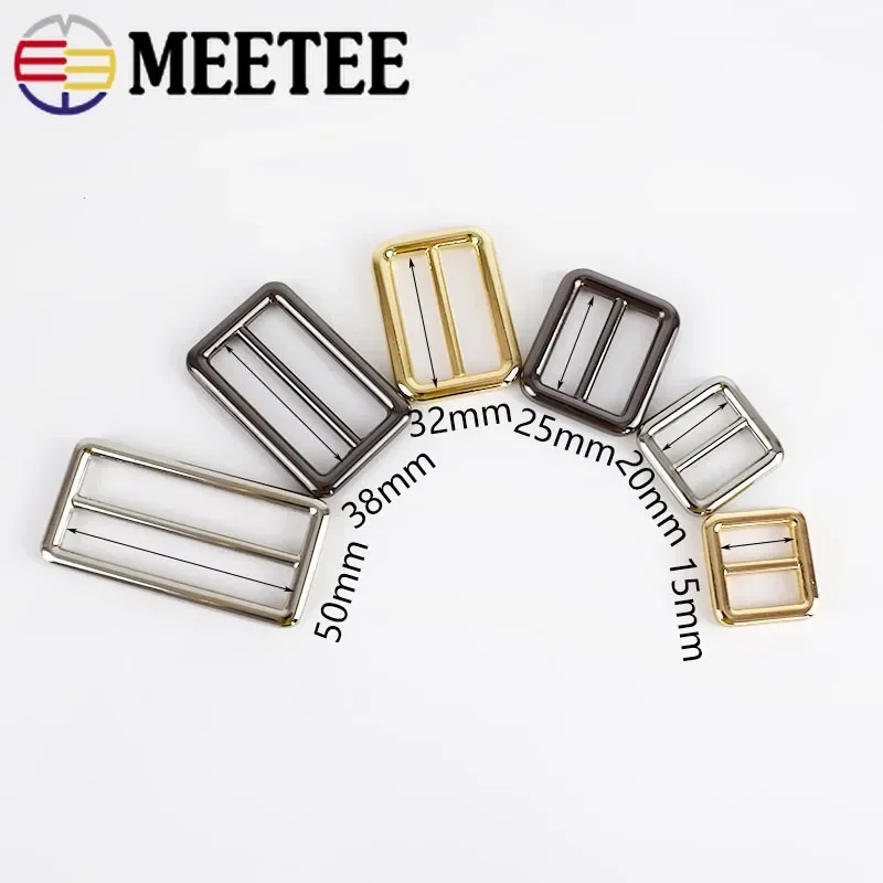 Meetee 트라이 글라이드 슬라이더, 백팩 웹 스트랩용 금속 버클 조정, DIY 가방 벨트, 가죽 공예 액세서리, 20mm, 26mm, 32mm, 38mm, 50mm, 4 개, 10 개