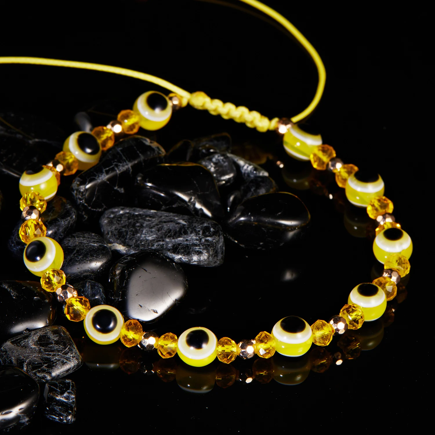Türkische böse Blick Armbänder bunte Kristall perlen Armband für Männer Frauen handgemachte geflochtene Seil Charm Schmuck – Detail 8